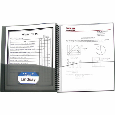 C-Line Letter Portfolio - 8 1/2" x 11" - 8 Internal, Front Pocket(s) - Smoke, Clear - Heavy Duty, Archival-safe - 1 Each