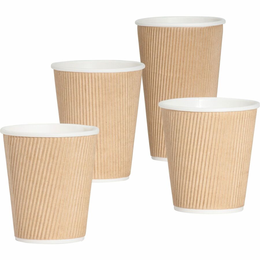 Genuine Joe 12 oz Rippled Hot Cups - Alternate-Image1
