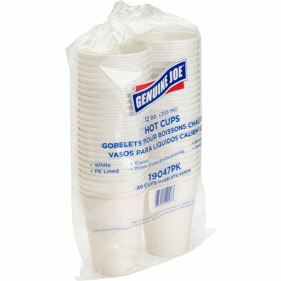 Genuine Joe 12 oz Disposable Hot Cups - Right