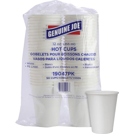 Genuine Joe 12 oz Disposable Hot Cups - 2000