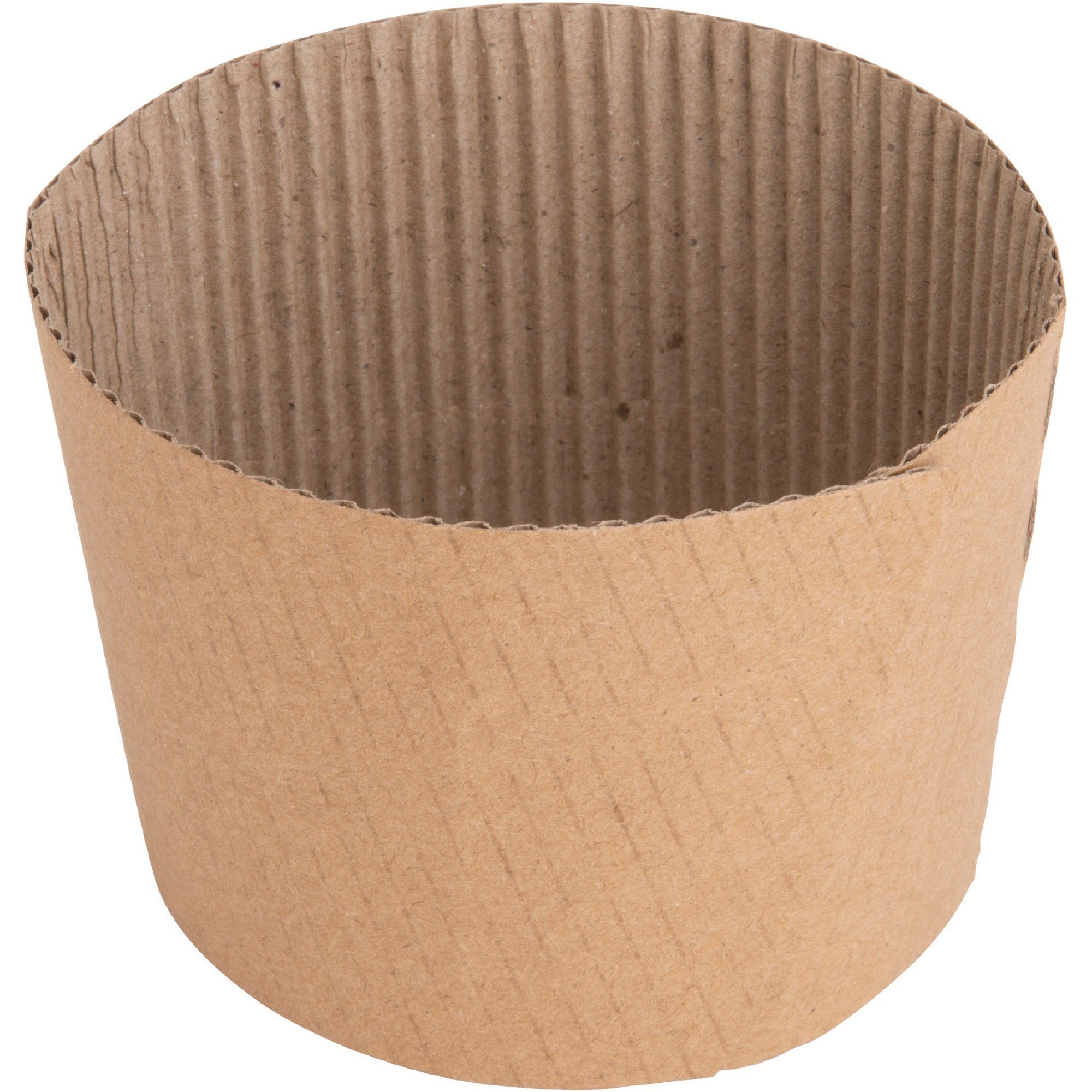 Genuine Joe Protective Corrugated Cup Sleeves - Brown - 50 / Pack