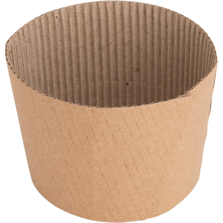 Genuine Joe Protective Corrugated Cup Sleeves - Brown - 50 / Pack