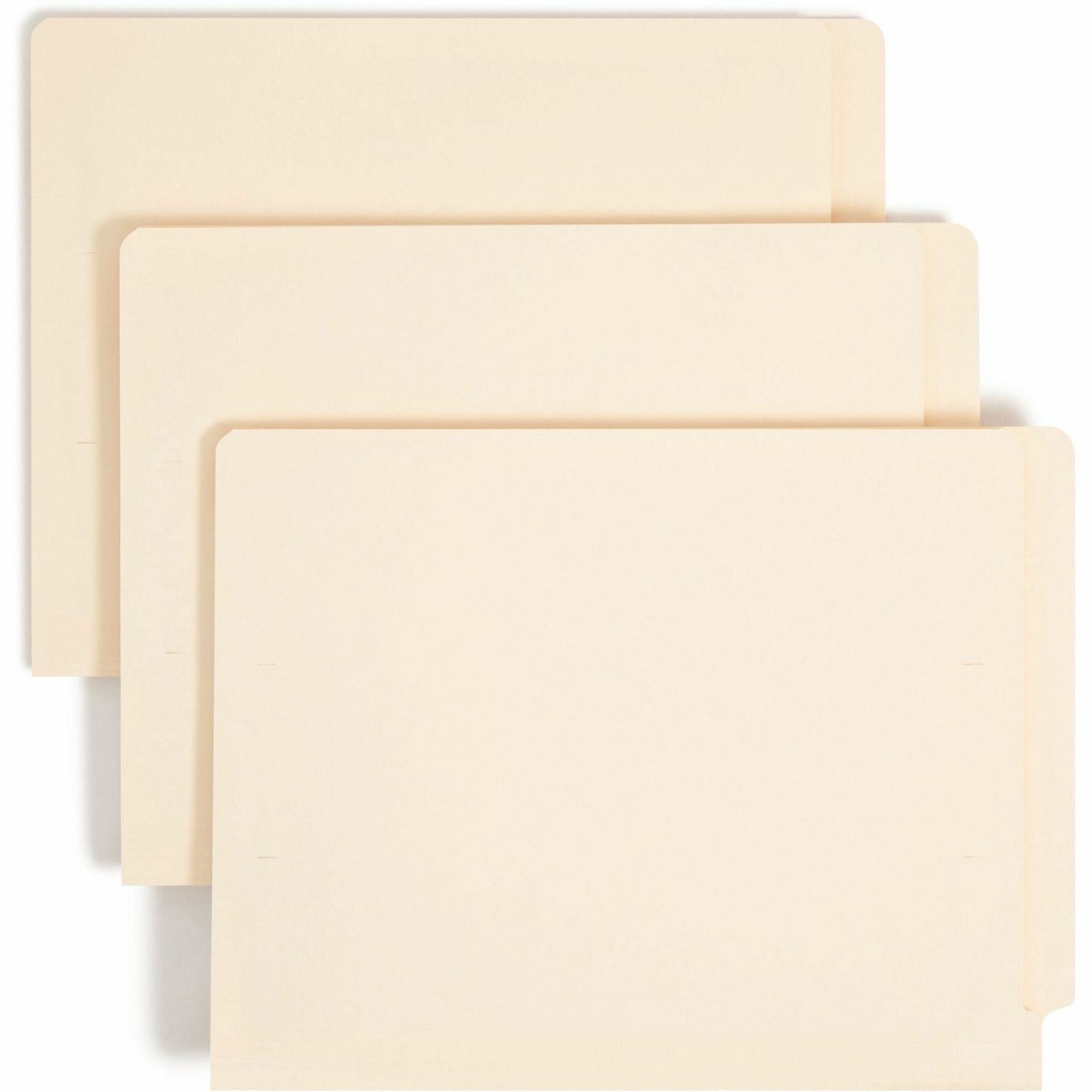 Smead TUFF Straight Tab Cut Letter Recycled End Tab File Folder - 8 1/2" x 11" - 3/4" Expansion - 2 x 2B Fastener(s) - 2" for Folder - 11 pt. - 2 Plys - Poly - Manila - Laminated, Reinforced Tab, Durable - 10% Recycled - 50 / Box