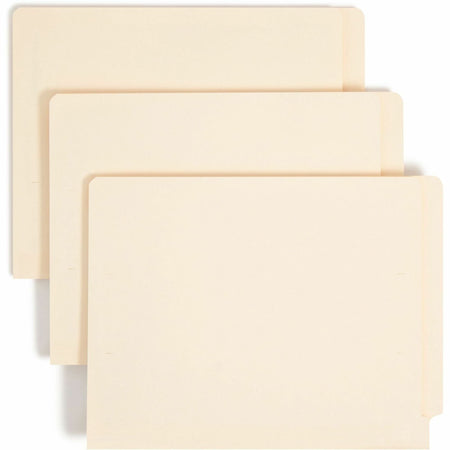 Smead TUFF Straight Tab Cut Letter Recycled End Tab File Folder - 8 1/2" x 11" - 3/4" Expansion - 2 x 2B Fastener(s) - 2" for Folder - 11 pt. - 2 Plys - Poly - Manila - Laminated, Reinforced Tab, Durable - 10% Recycled - 50 / Box