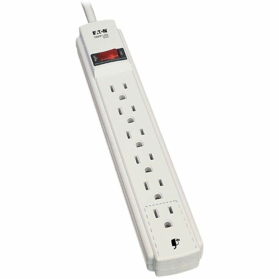 Tripp Lite series Power It! Power Strip with 6 Outlets and 15-ft. Cord - NEMA 5-15P - 6 x NEMA 5-15R - 15 ft Cord - 15 A Current - 120 V AC Voltage - 1875 W - Wall Mountable - White