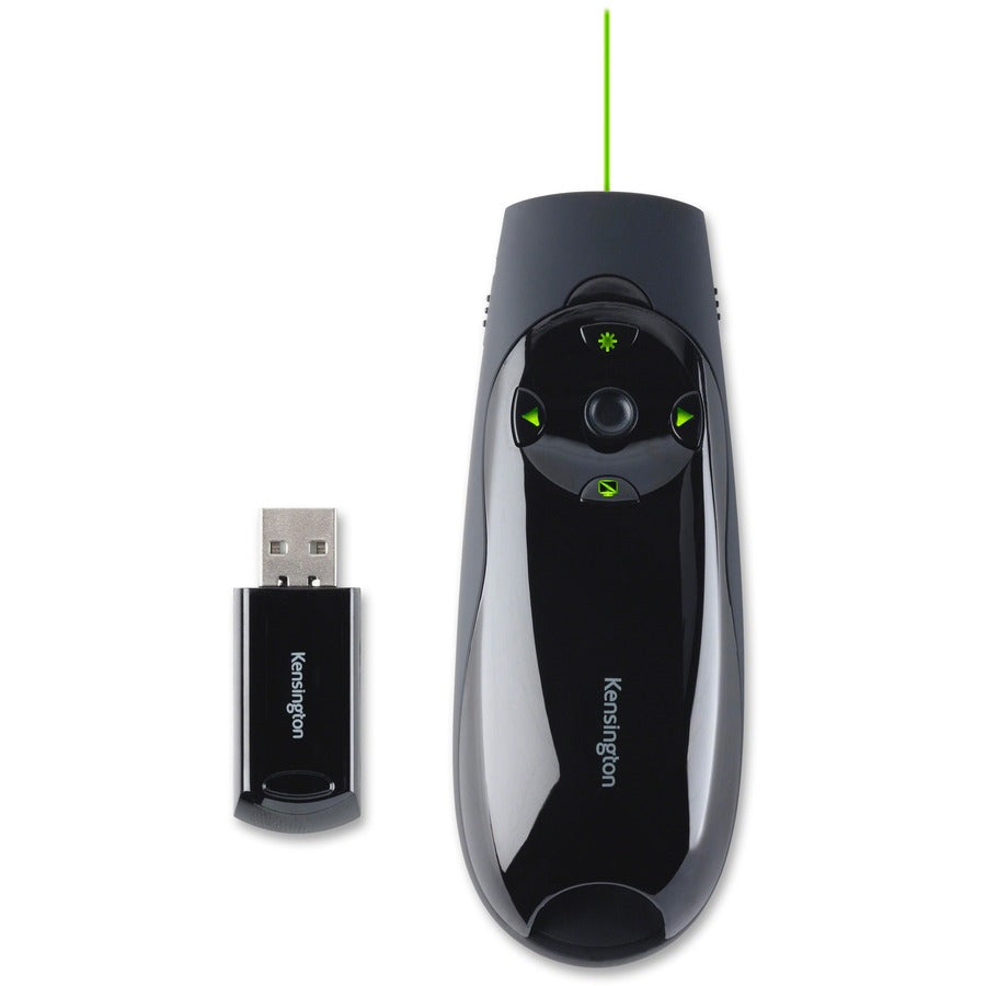Kensington Green Laser Presenter Expert - Laser - Wireless - 164.04 ft - Radio Frequency - 2.40 GHz - Black - USB - 4 Button(s) - 1 Each