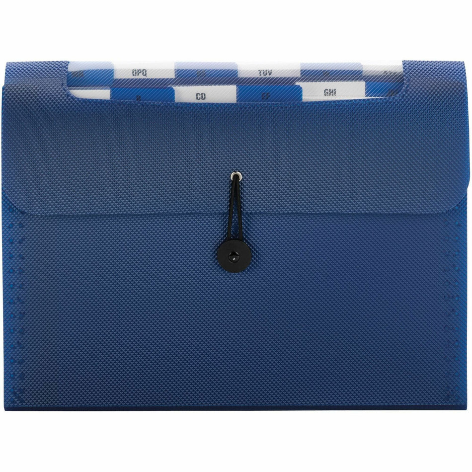 Smead Letter Expanding File - 8 1/2" x 11" - 12 Pocket(s) - Top Tab Location - Assorted Tab Position - 12 Divider(s) - Polypropylene - Navy - 12 / Carton