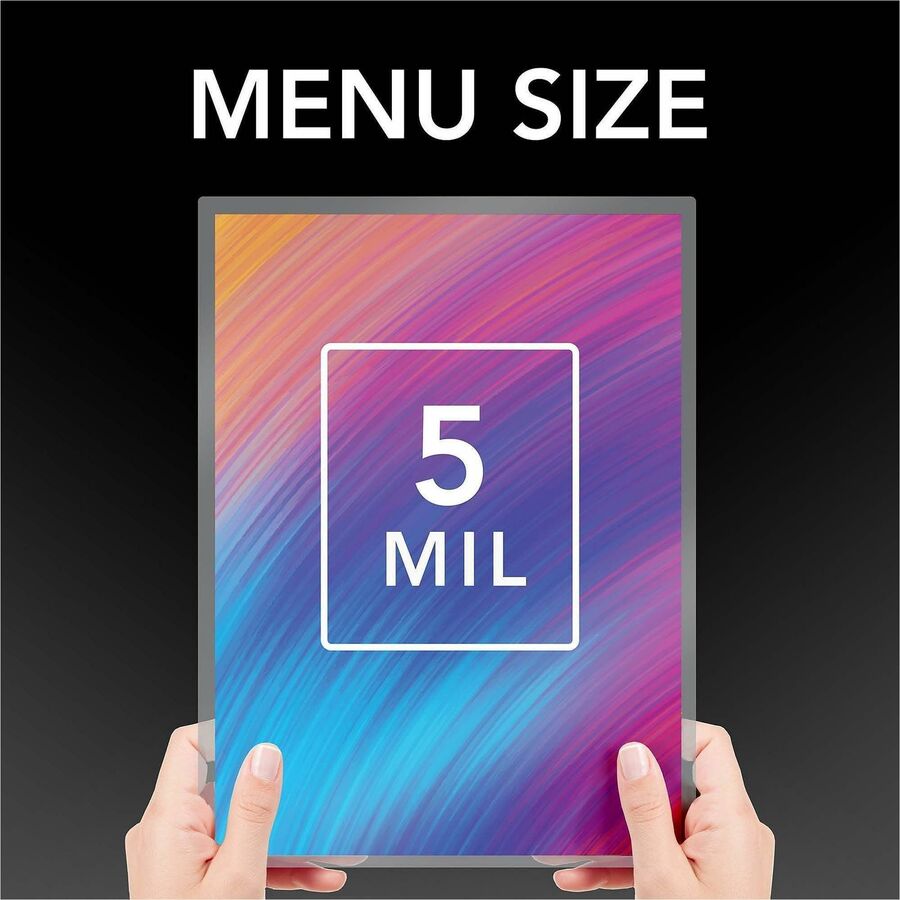 GBC Fusion EZUse Laminating Pouches - Sheet Size Supported: Menu - Laminating Pouch/Sheet Size: 5 mil Thickness - Glossy - for Document - UV Resistant, Durable, Fade Resistant - Clear - 100 / Box