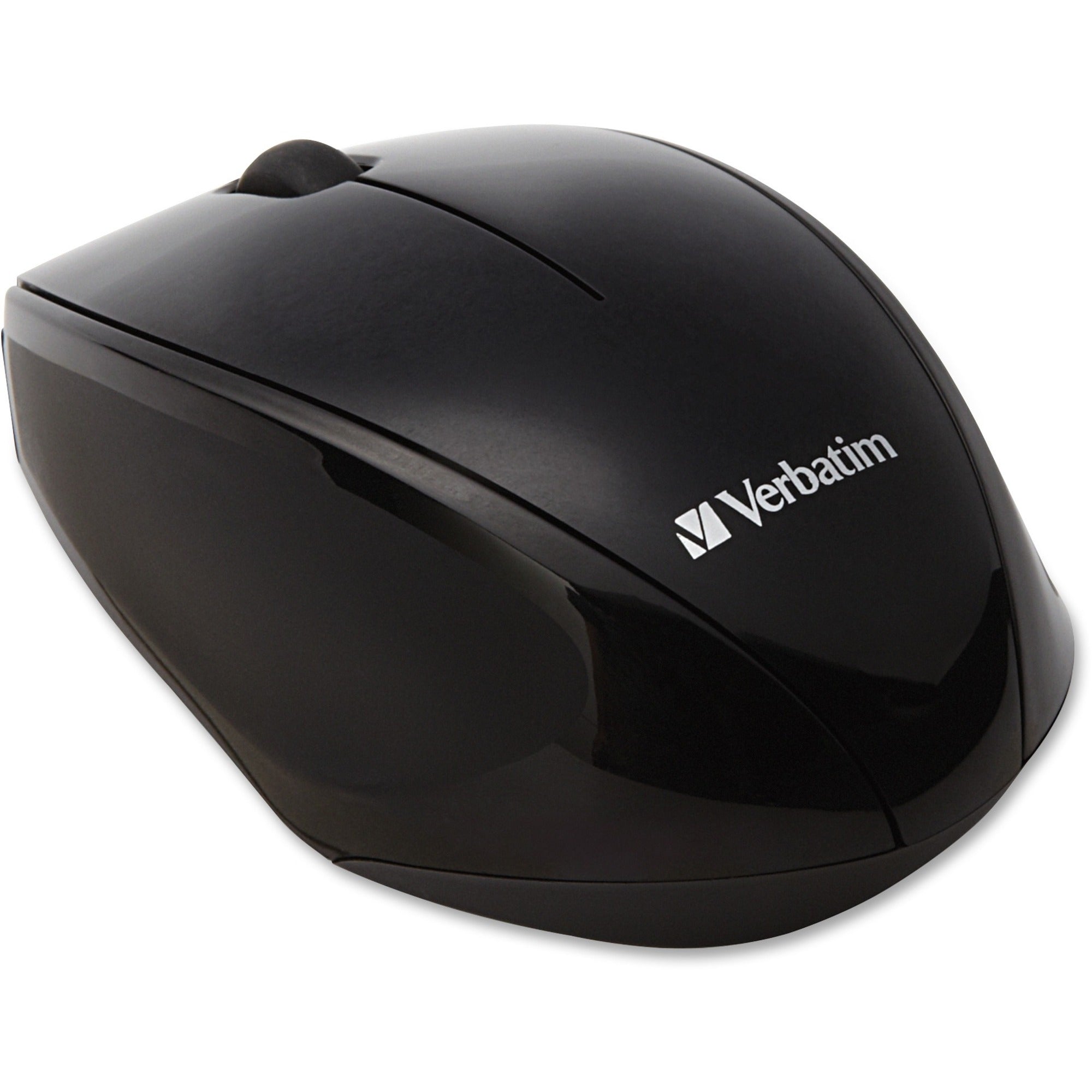 Verbatim Wireless Multi-trac LED Optical Mouse - Blue Optical - Wireless - Radio Frequency - 2.40 GHz - Black - USB 2.0 - Scroll Wheel - 3 Button(s) - 1 Each