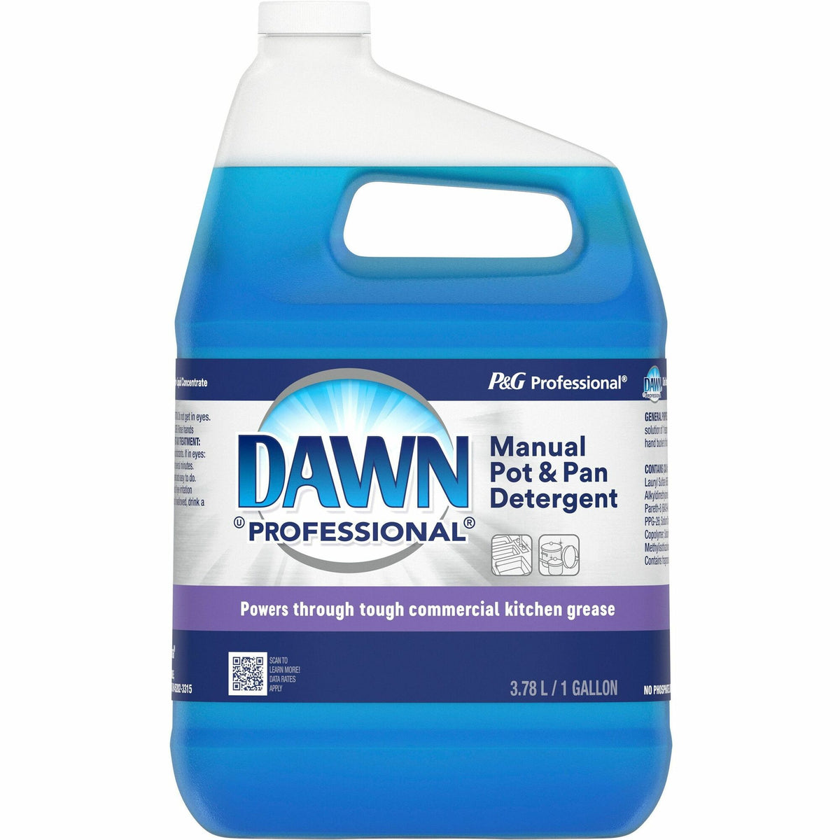 Dawn Manual Pot/Pan Detergent - 128 fl oz (4 quart) - Original Scent - Recommended For: Grease Remover, Soil Remover - Blue - 1 Each