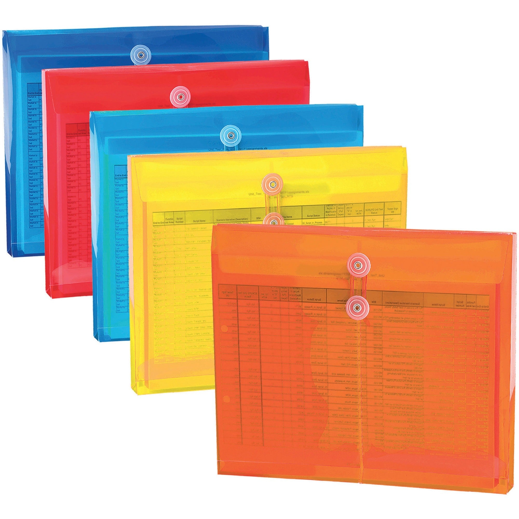 Smead Letter File Pocket - 8 1/2" x 11" - 1 1/4" Expansion - Polypropylene - Assorted - 5/Pack - 24 / Carton