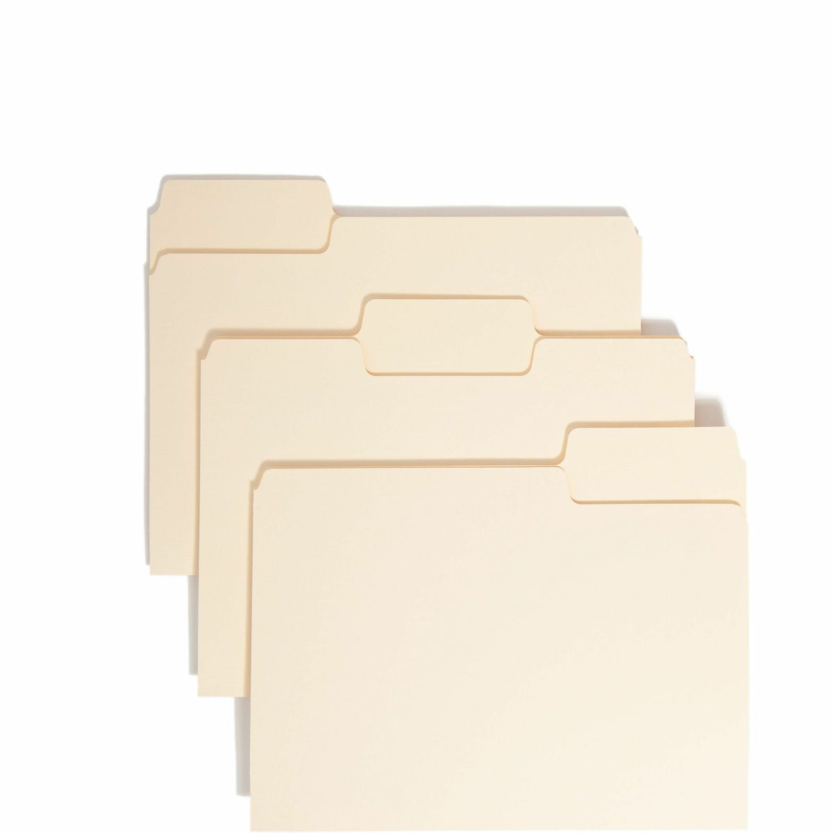 Smead SuperTab 1/3 Tab Cut Letter Recycled Top Tab File Folder - 8 1/2" x 11" - Assorted Tab Position - 11 pt. - 1 Plys - Manila - Durable - 10% Paper Recycled - 24/Pack - 10 / Carton