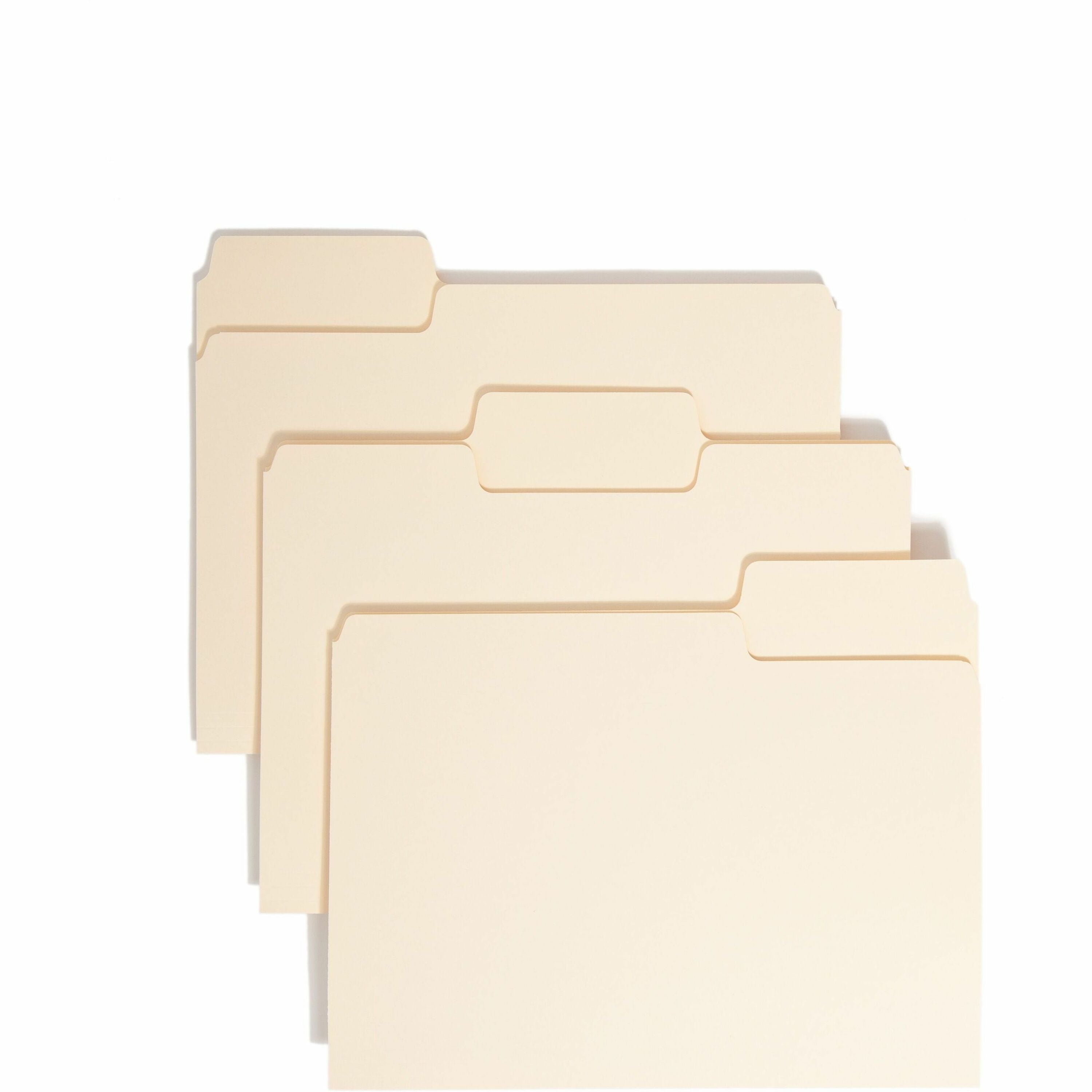 Smead SuperTab 1/3 Tab Cut Letter Recycled Top Tab File Folder - 8 1/2" x 11" - Assorted Tab Position - 11 pt. - 1 Plys - Manila - Durable - 10% Paper Recycled - 24/Pack - 10 / Carton