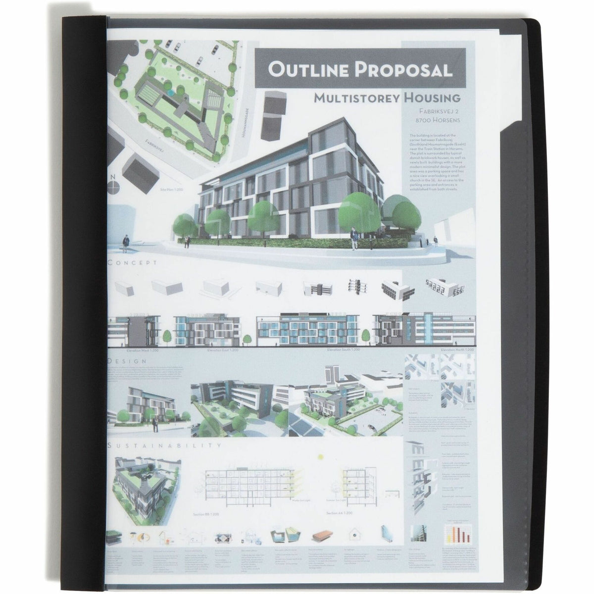 Smead Letter Report Cover - 8 1/2" x 11" - Polypropylene - Black - 5 / Pack