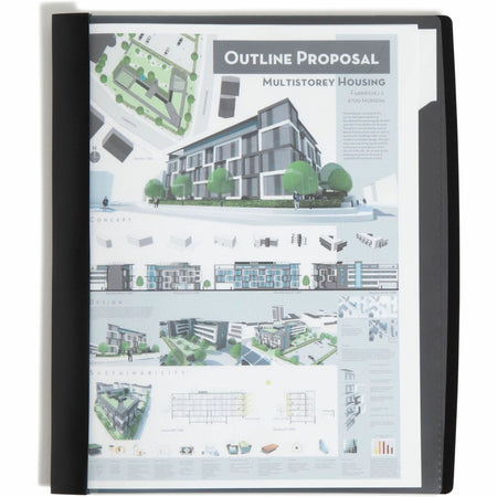 Smead Letter Report Cover - 8 1/2" x 11" - Polypropylene - Black - 5 / Pack