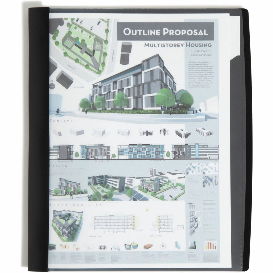 Smead Letter Report Cover - 8 1/2" x 11" - Polypropylene - Black - 5 / Pack