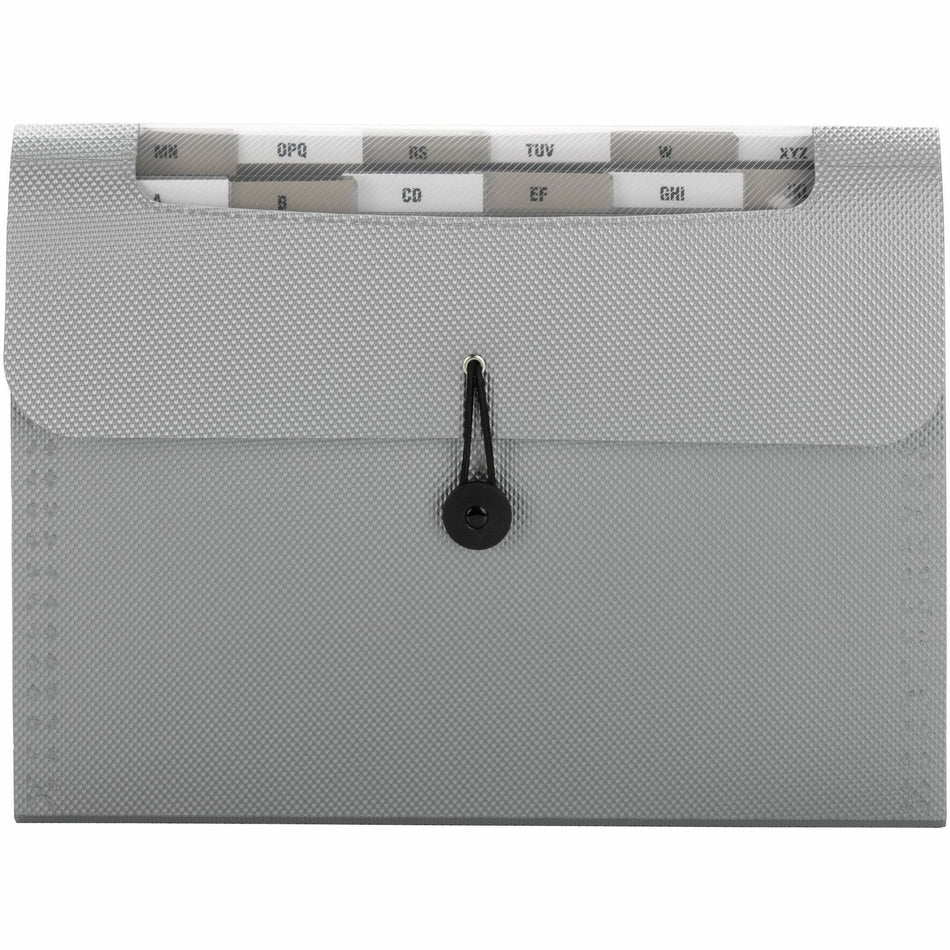 Smead Letter Expanding File - 8 1/2" x 11" - 12 Pocket(s) - Assorted Tab Position - 12 Divider(s) - Polypropylene - Silver - 12 / Carton
