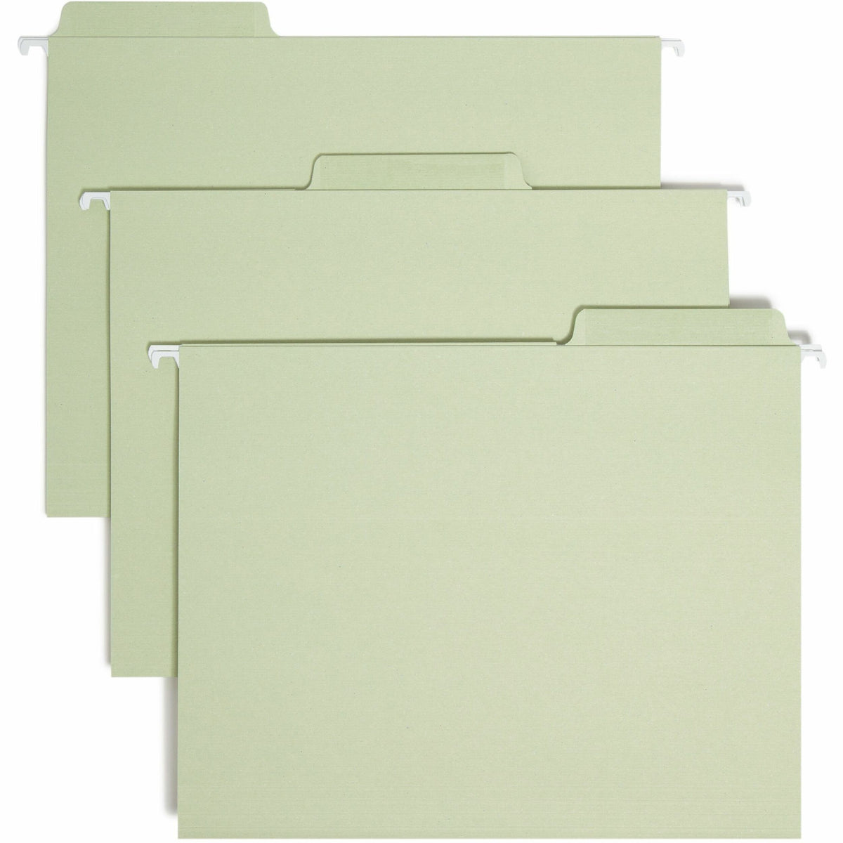 Smead FasTab 1/3 Tab Cut Letter Recycled Hanging Folder - 8 1/2" x 11" - Top Tab Location - Assorted Tab Position - 2 Plys - Moss - 10% Recycled - 20 / Box