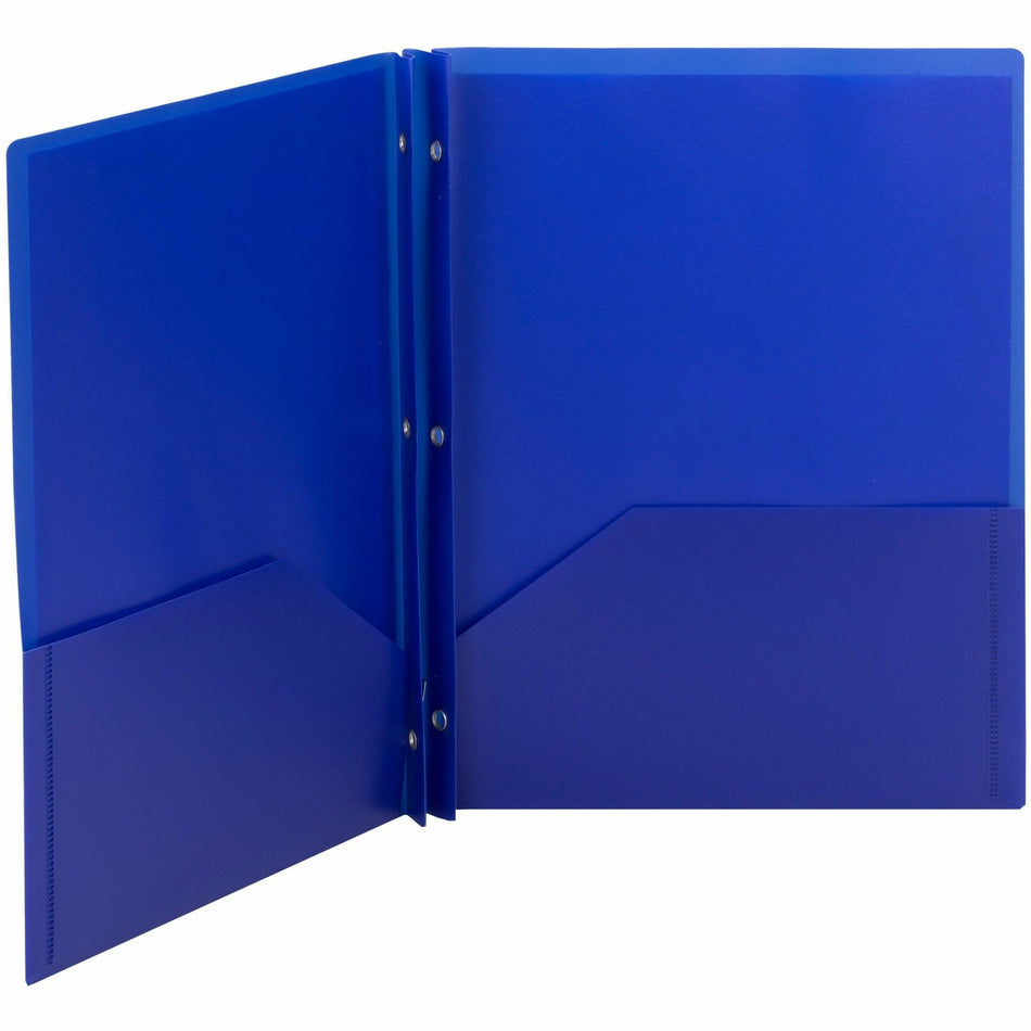 Smead Letter Pocket Folder - 8 1/2" x 11" - 50 Sheets Capacity - 2 Pocket(s) - Polypropylene - Blue - 25 / Box