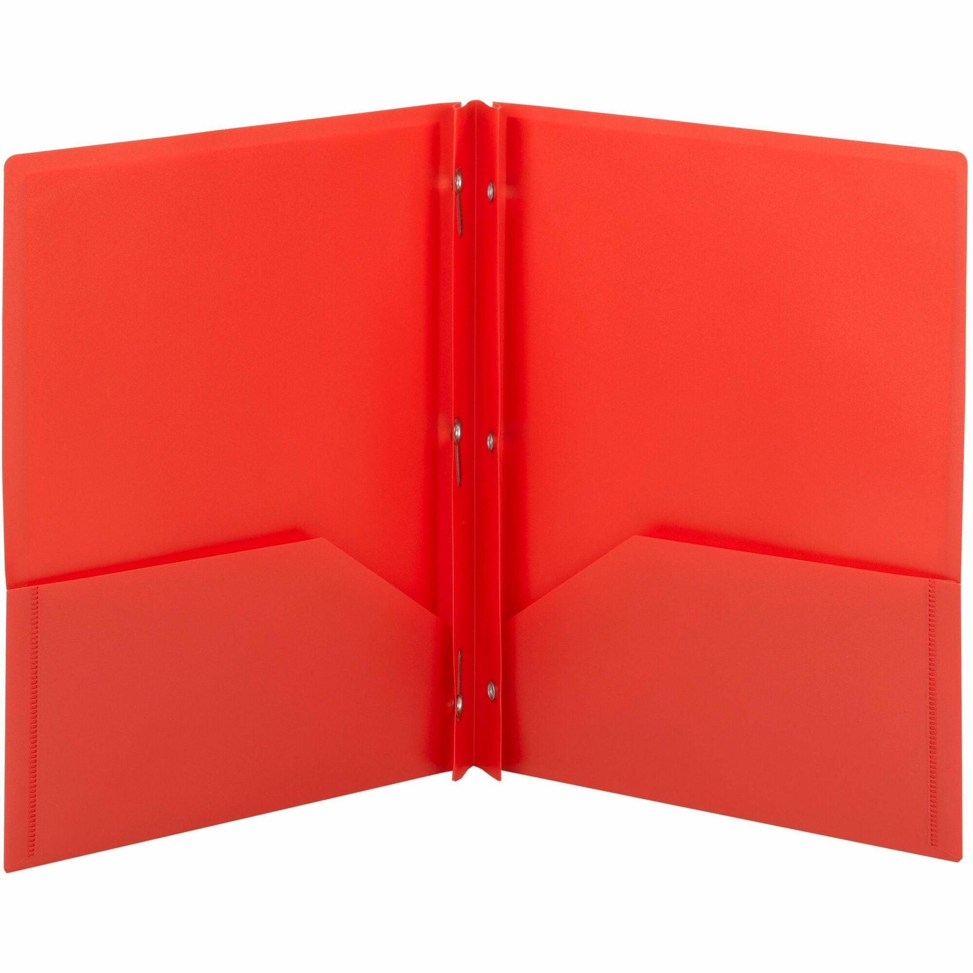 Smead Letter Pocket Folder: Red Polypropylene 80 Sheets 2 Pockets - Folders