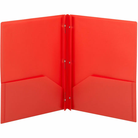 Smead Letter Pocket Folder: Red Polypropylene 80 Sheets 2 Pockets - Folders