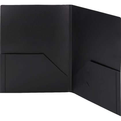 Smead Letter Pocket Folder: 8 1/2" x 11", 50 Sheets Capacity, Polypropylene, Black - 5/Pack