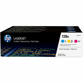HP 128A (CF371AM) Original Laser Toner Cartridge - Tri-pack - Cyan, Magenta, Yellow - 1 Carton - 2000