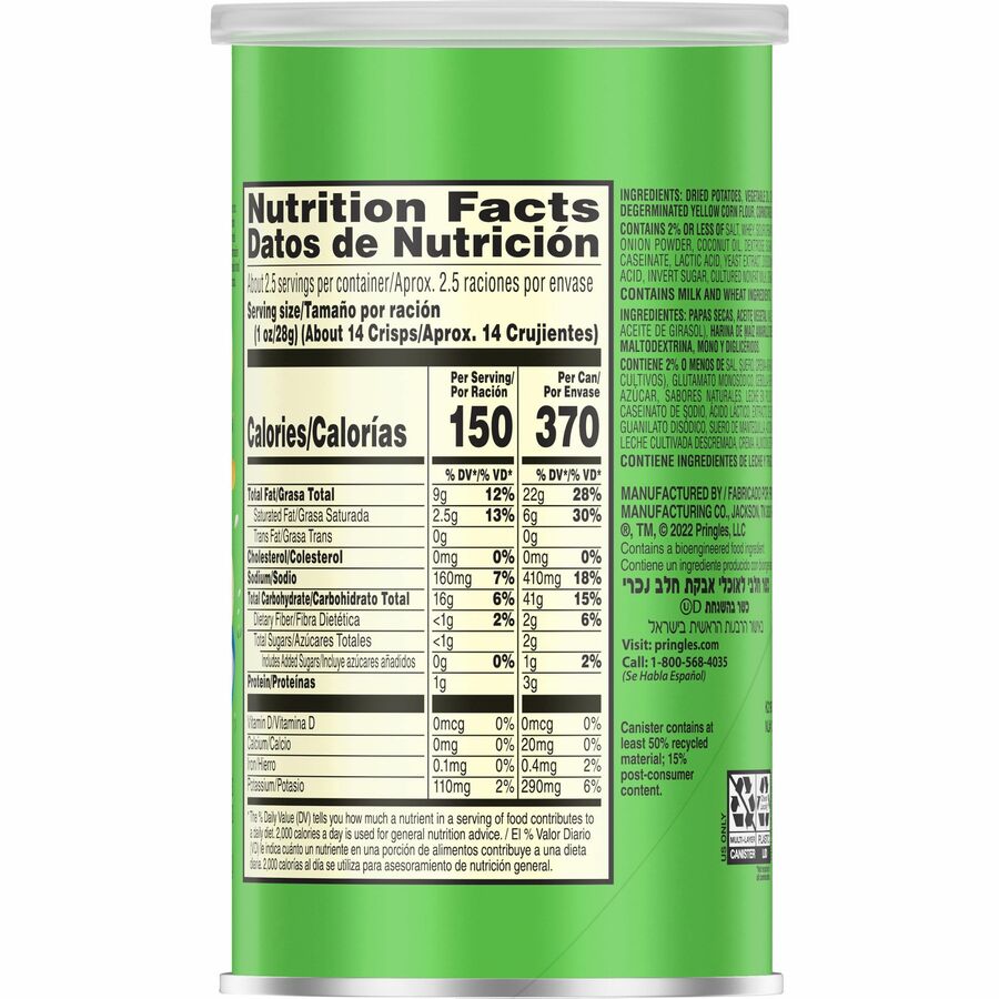 Pringles Keebler Sour Cream & Onion Potato Crisps - Right
