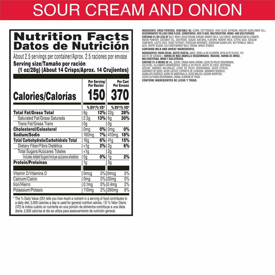 Pringles Keebler Sour Cream & Onion Potato Crisps - Alternate-Image7