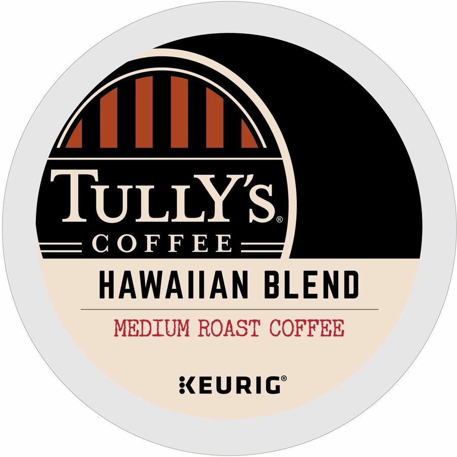 Tully's K-Cup, Pod Hawaiian Blend Keurig Single-Serve K-Cup Pods, Medium Roast Coffee, 24 Count - Compatible with Keurig K-Cup Brewer - Regular - Extra Bold Medium - 9.6 oz - 24 K-Cup - K-Cup, Pod - Hawaiian Blend - Kosher - 24 / Pack