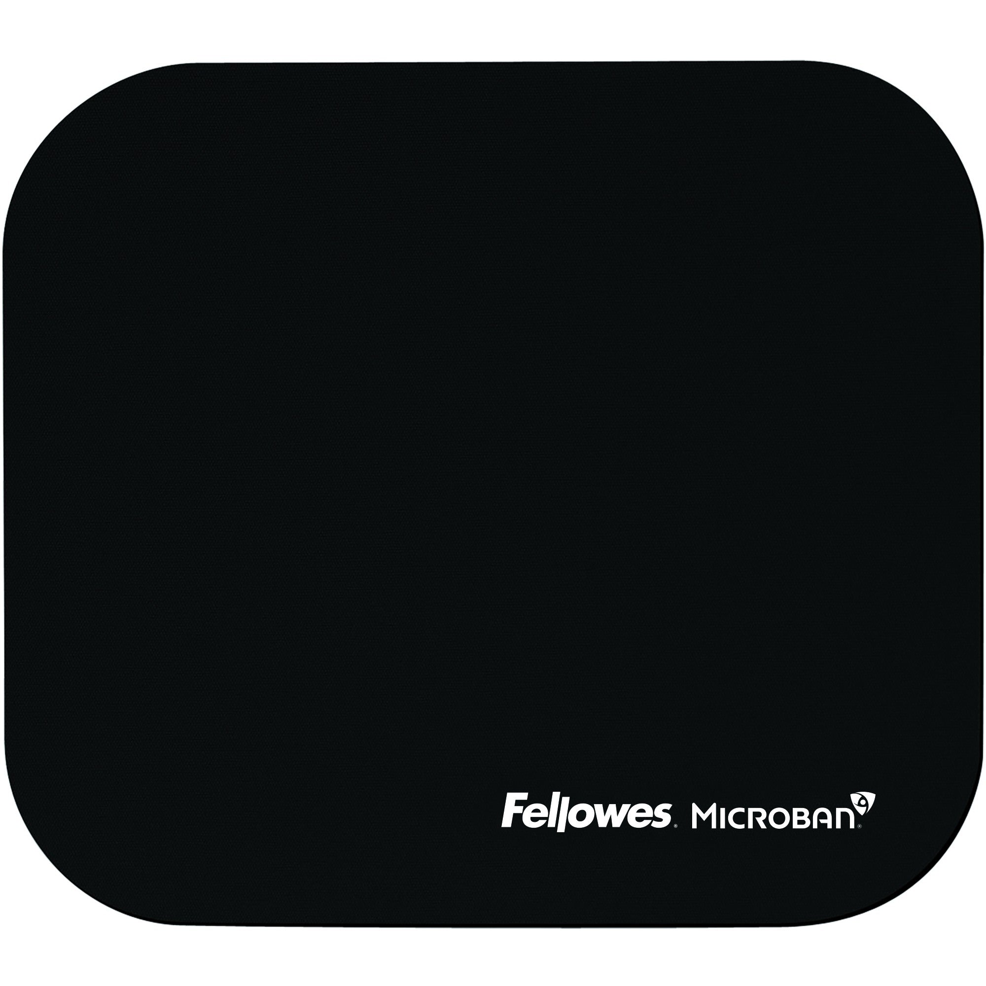 Fellowes Microban Mouse Pad - 8" Height x 9" Width x 0.13" Depth - Black - Rubber - Tear Resistant, Wear Resistant, Skid Proof - 1 Each - TAA Compliant
