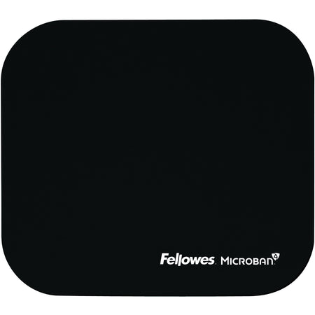 Fellowes Microban Mouse Pad - 8" Height x 9" Width x 0.13" Depth - Black - Rubber - Tear Resistant, Wear Resistant, Skid Proof - 1 Each - TAA Compliant