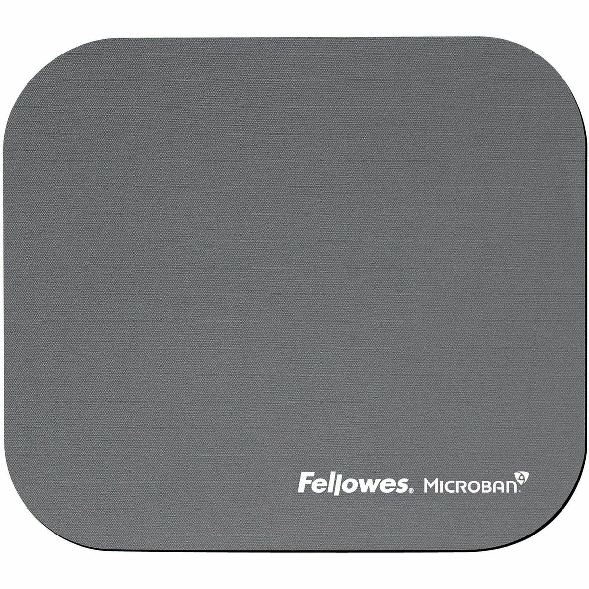 Fellowes Microban Mouse Pad - 8" Height x 9" Width x 0.13" Depth - Graphite - Rubber - Wear Resistant, Tear Resistant, Scratch Resistant, Skid Proof - 1 Each