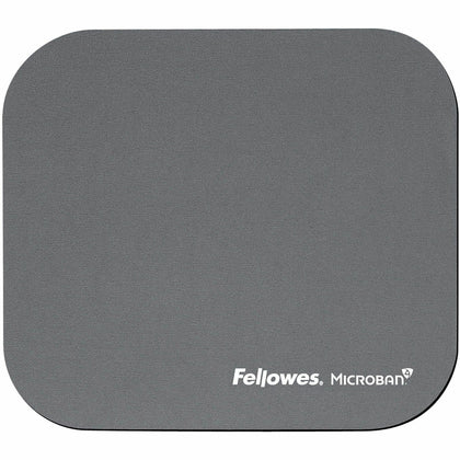 Fellowes Microban Mouse Pad - 8" Height x 9" Width x 0.13" Depth - Graphite - Rubber - Wear Resistant, Tear Resistant, Scratch Resistant, Skid Proof - 1 Each