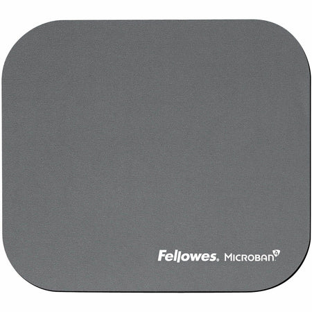 Fellowes Microban Mouse Pad - 8" Height x 9" Width x 0.13" Depth - Graphite - Rubber - Wear Resistant, Tear Resistant, Scratch Resistant, Skid Proof - 1 Each