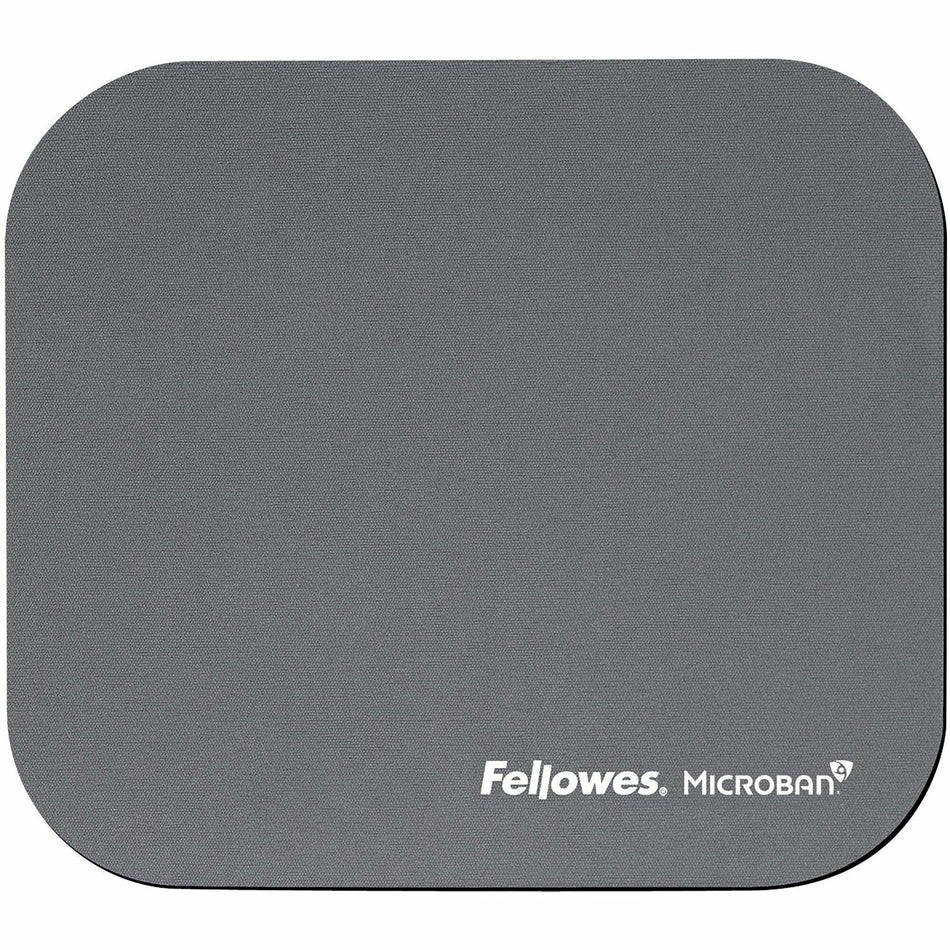 Fellowes Microban Mouse Pad - 8" Height x 9" Width x 0.13" Depth - Graphite - Rubber - Wear Resistant, Tear Resistant, Scratch Resistant, Skid Proof - 1 Each