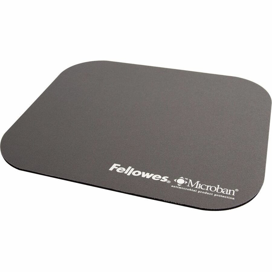Fellowes Microban Mouse Pad: Graphite, 8"x9", Wear, Tear, Scratch Resistant