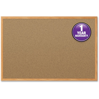 Mead Classic Cork Bulletin Board: 36x24 Self-healing Oak Aluminum Frame - Boards