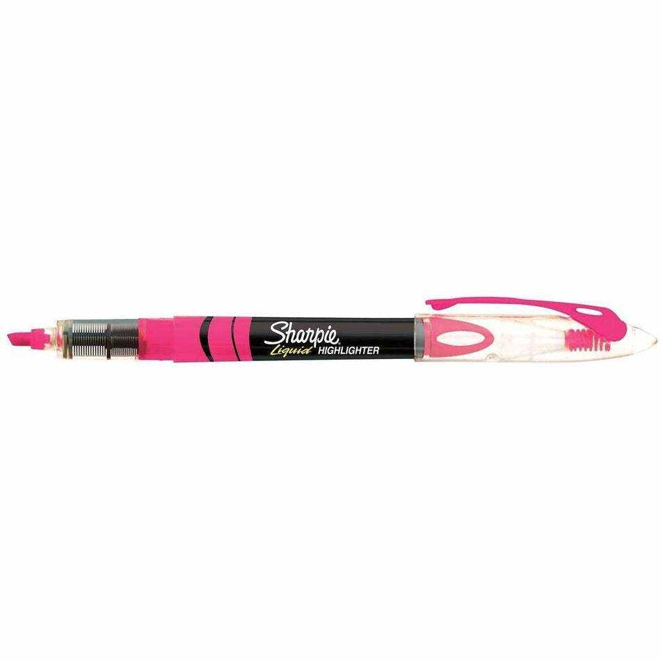 Sharpie Accent Highlighter - Liquid Pen - Micro Chisel Marker Point - Fluorescent Pink Ink - Pigment-based - 1 Dozen