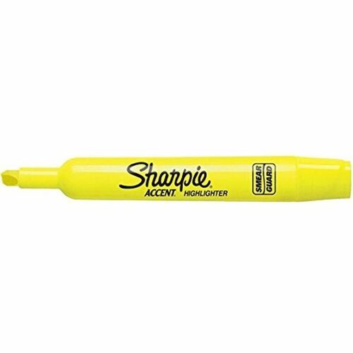 Sharpie Highlighter - Tank - Chisel Marker Point - Fluorescent Yellow Ink - 1 Each