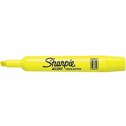 Sharpie Highlighter Tank: Chisel Marker Point Fluorescent Yellow Ink - Highlighters