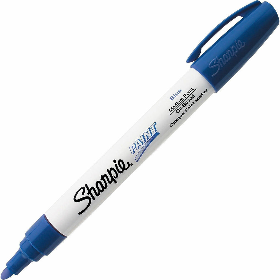 Sharpie Oil-Based Paint Marker - Medium Point - Medium Marker Point - Blue Ink - Oil Based - 1 Each