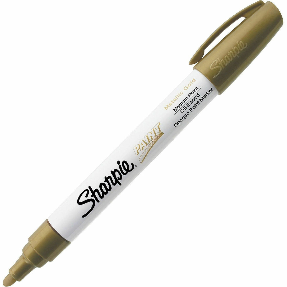 Sharpie Oil-Based Paint Marker - Medium Point - Medium Marker Point - Gold Ink - Oil Based - Gold Barrel - 1 Each