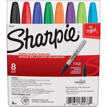 Sharpie Fine Point Permanent Marker Set - Assorted Ink Colors - Alcohol Based - Markers & Dry-Erase