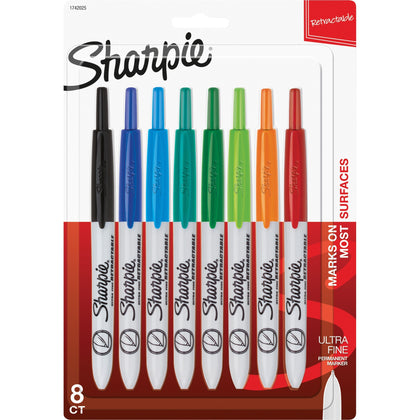 Sharpie Retractable Ultra Fine Point Permanent Markers - 8 Color Set - & Dry-Erase