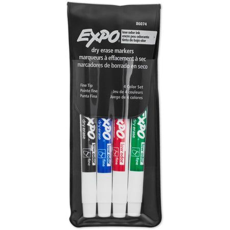 Expo Low Odor Markers - Fine Marker Point - Assorted Ink - 4 / Set