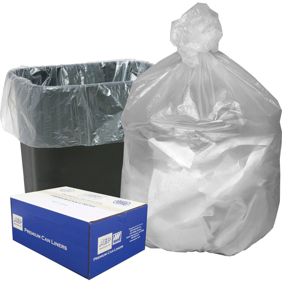 Berry High Density Commercial Can Liners - Small Size - 16 gal Capacity - 33" Length x 24" Width x 0.31 mil (8 Micron) Thickness - High Density - Natural - Resin - Garbage - 1000 / Carton