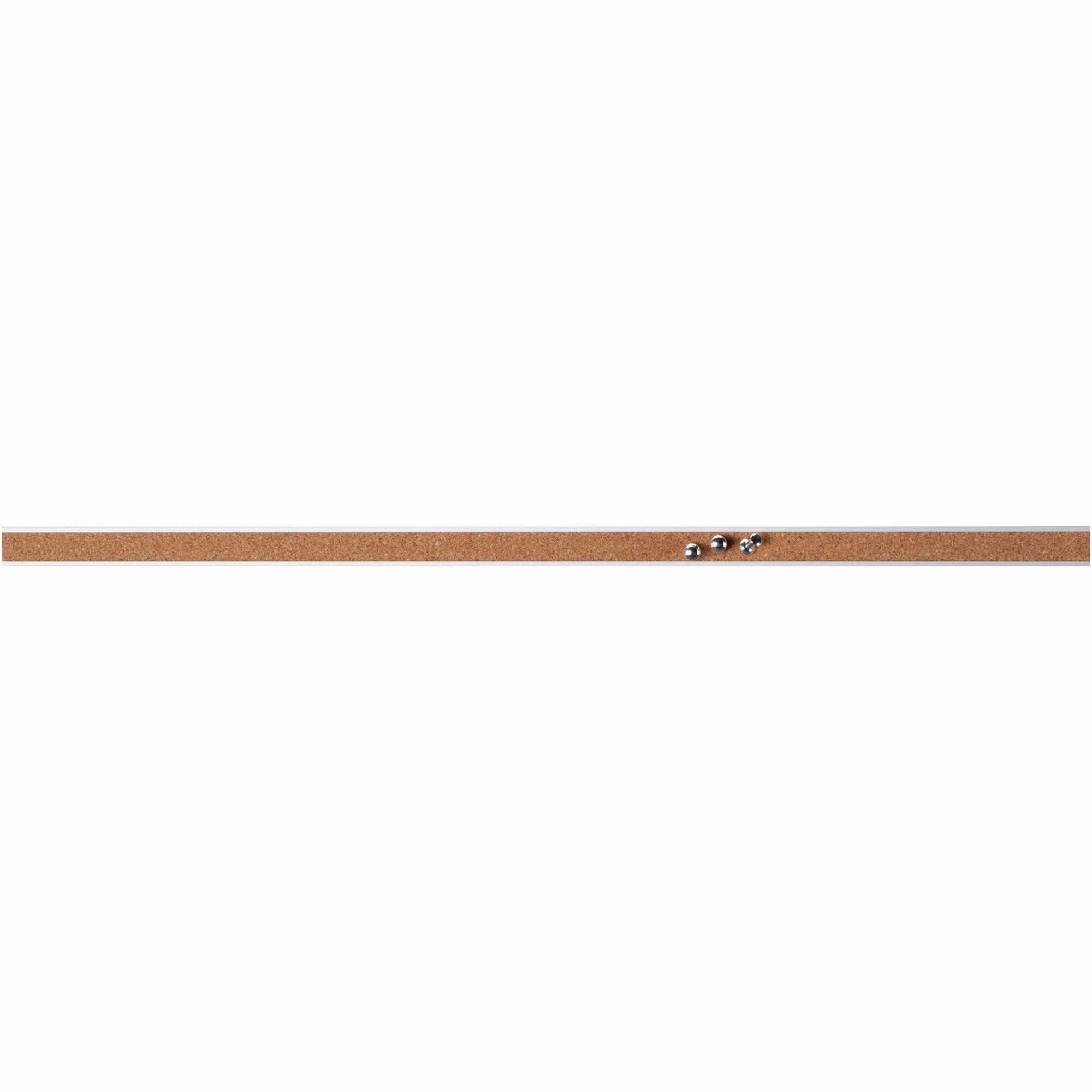 Lorell Cork Strip Bulletin Bar - 24" Board Width - Cork Surface - Self-healing, Fade Resistant, Self-sealing - Anodized Aluminum Frame - 1 Each