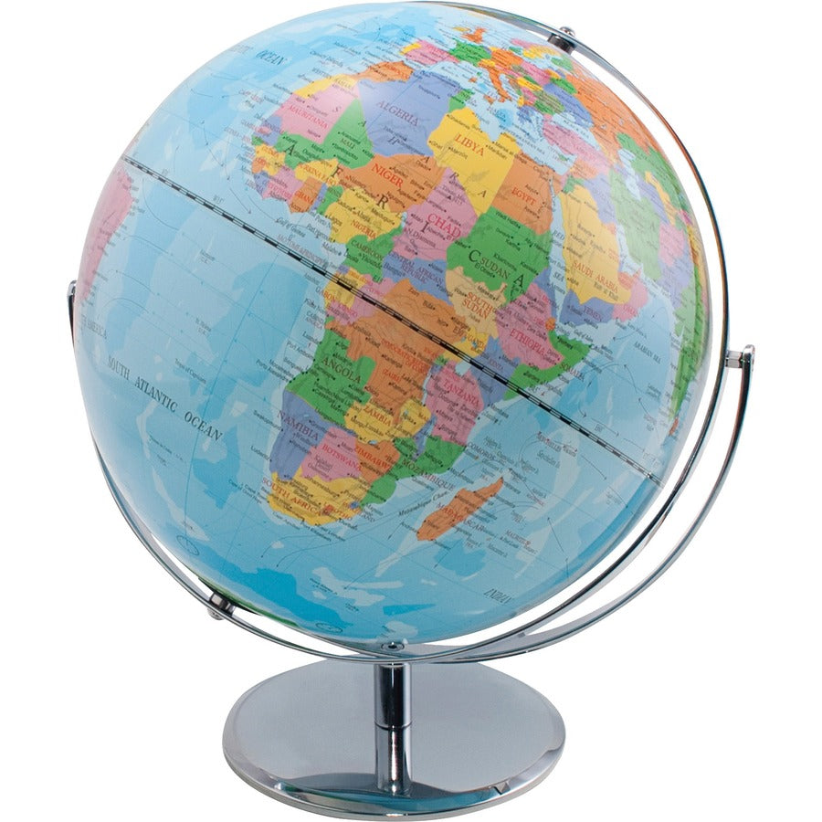 Advantus 12" Political World Globe - 13" Width x 16" Height x 12" Diameter - Multi