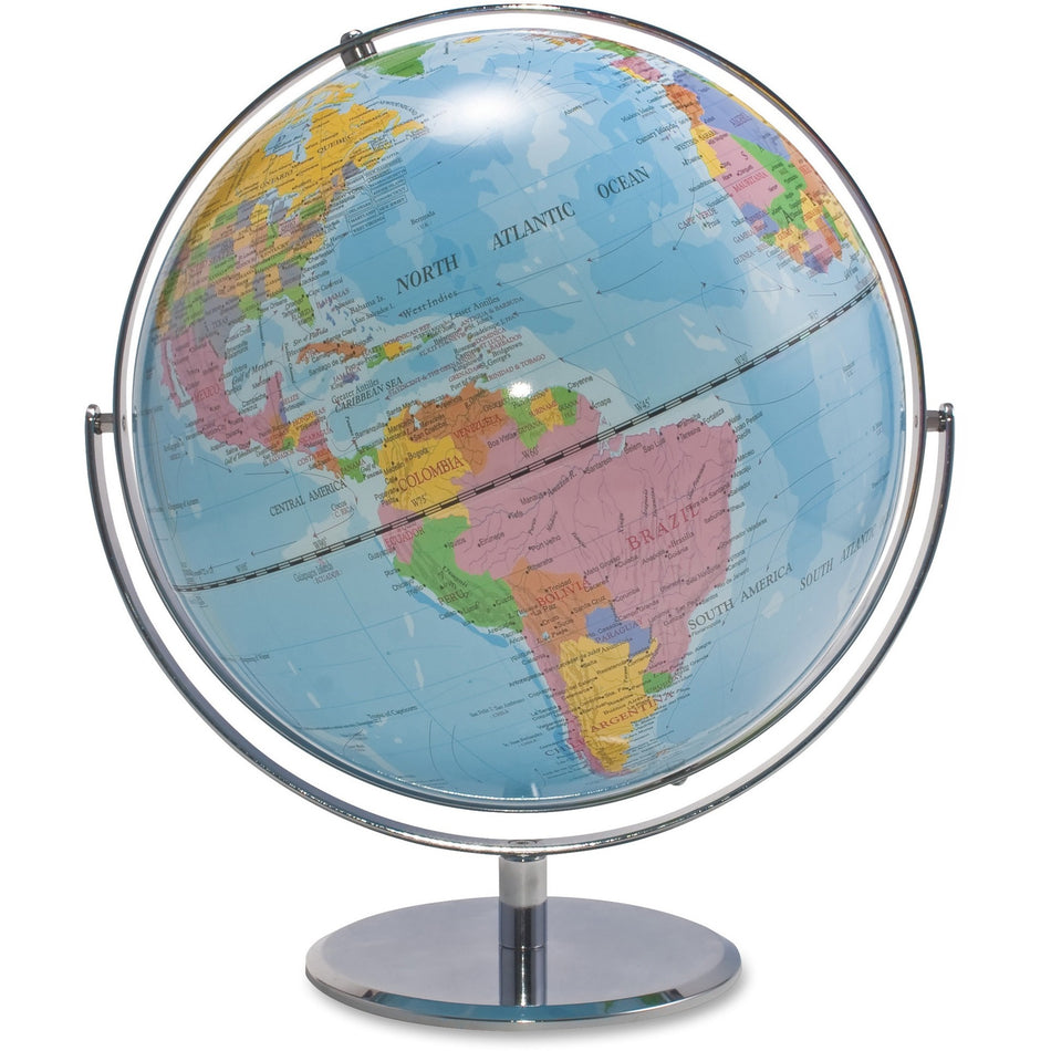 Advantus 12" Political World Globe - 13" Width x 16" Height x 12" Diameter - Multi